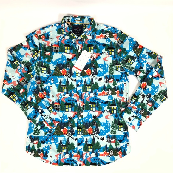 denim and flower christmas shirt